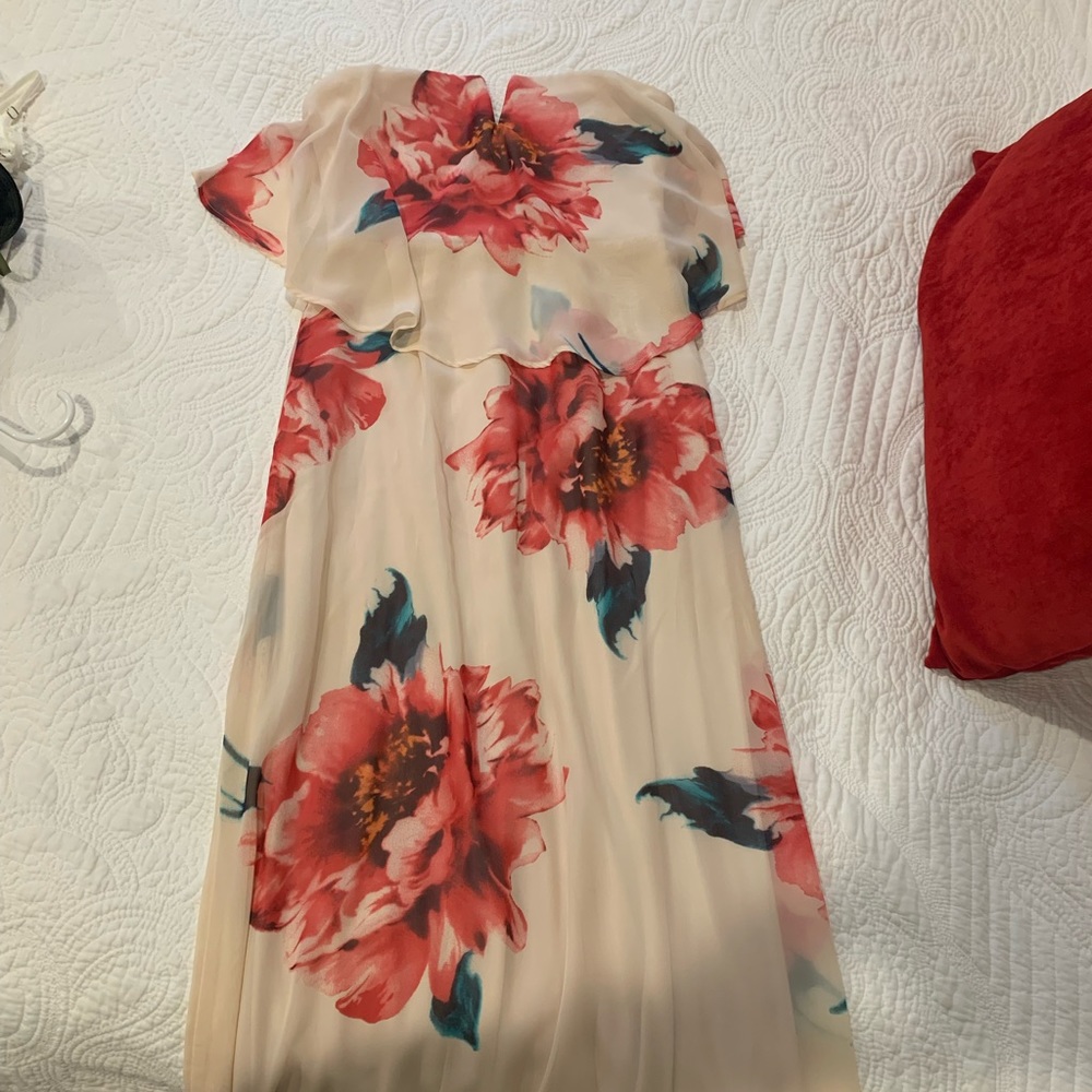 Jodi Kristopher floral strapless dress